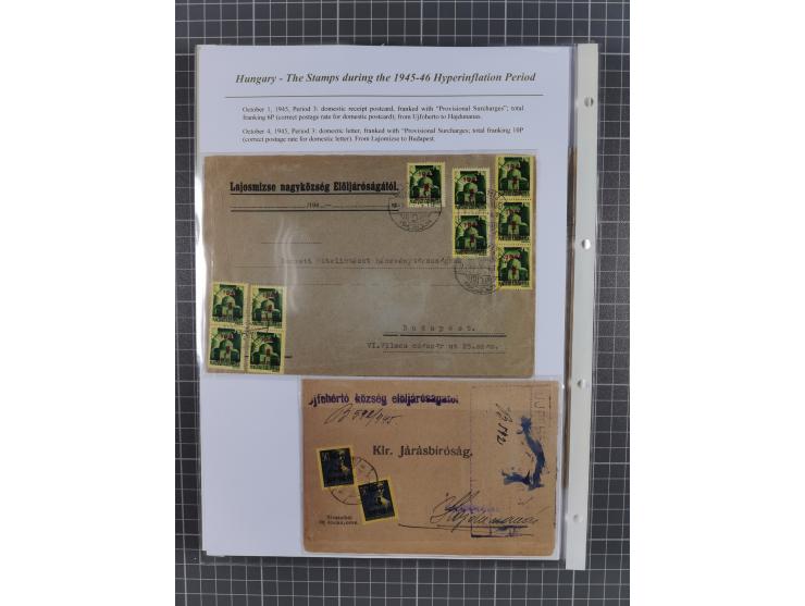 1945/46, exhibition collection “The stamps during the 1945-46 Hyperinflation Period” with stamps and around 210 covers, cards