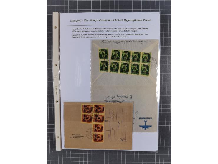 1945/46, exhibition collection “The stamps during the 1945-46 Hyperinflation Period” with stamps and around 210 covers, cards