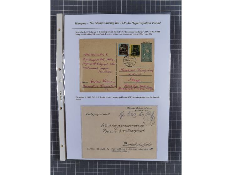 1945/46, exhibition collection “The stamps during the 1945-46 Hyperinflation Period” with stamps and around 210 covers, cards