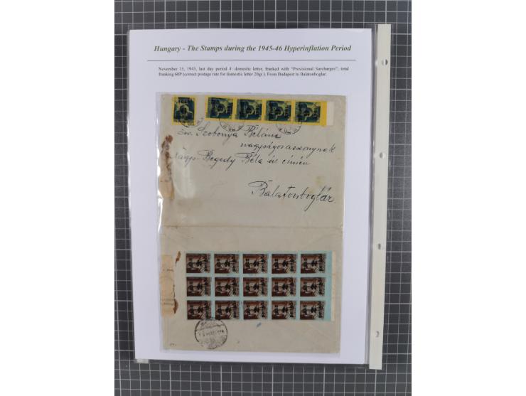 1945/46, exhibition collection “The stamps during the 1945-46 Hyperinflation Period” with stamps and around 210 covers, cards