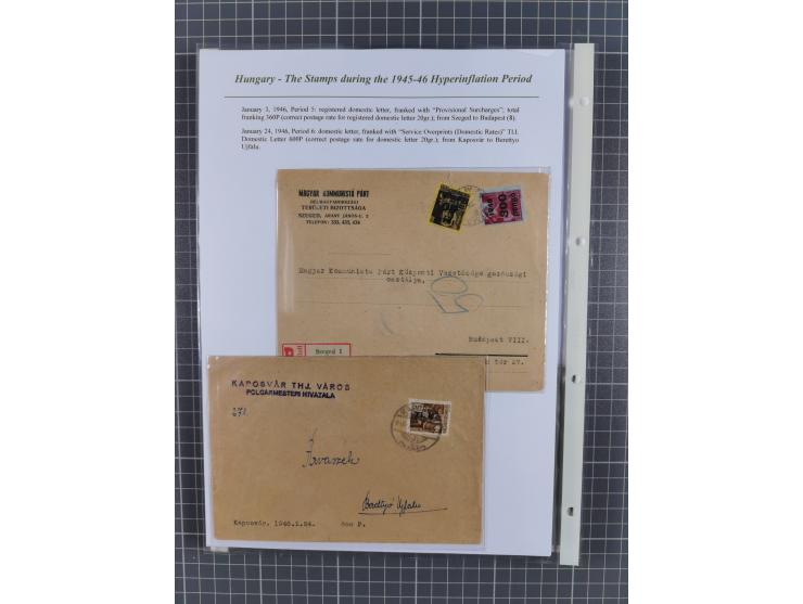 1945/46, exhibition collection “The stamps during the 1945-46 Hyperinflation Period” with stamps and around 210 covers, cards