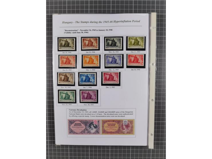 1945/46, exhibition collection “The stamps during the 1945-46 Hyperinflation Period” with stamps and around 210 covers, cards