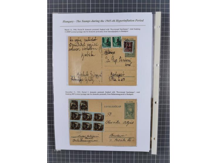 1945/46, exhibition collection “The stamps during the 1945-46 Hyperinflation Period” with stamps and around 210 covers, cards