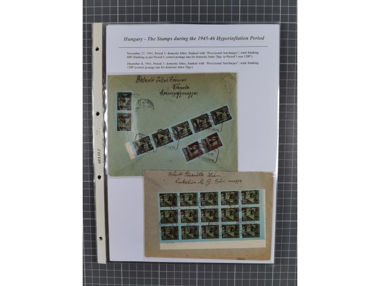 1945/46, exhibition collection “The stamps during the 1945-46 Hyperinflation Period” with stamps and around 210 covers, cards