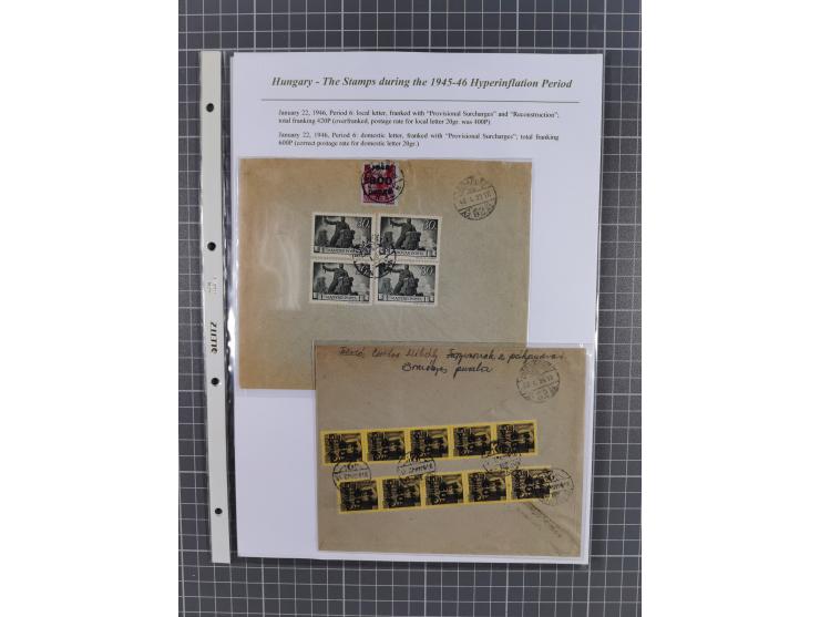 1945/46, exhibition collection “The stamps during the 1945-46 Hyperinflation Period” with stamps and around 210 covers, cards