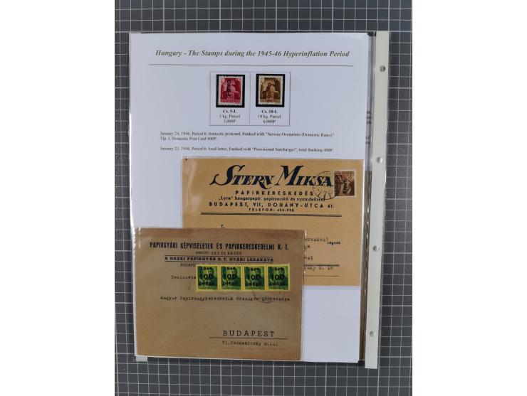 1945/46, exhibition collection “The stamps during the 1945-46 Hyperinflation Period” with stamps and around 210 covers, cards