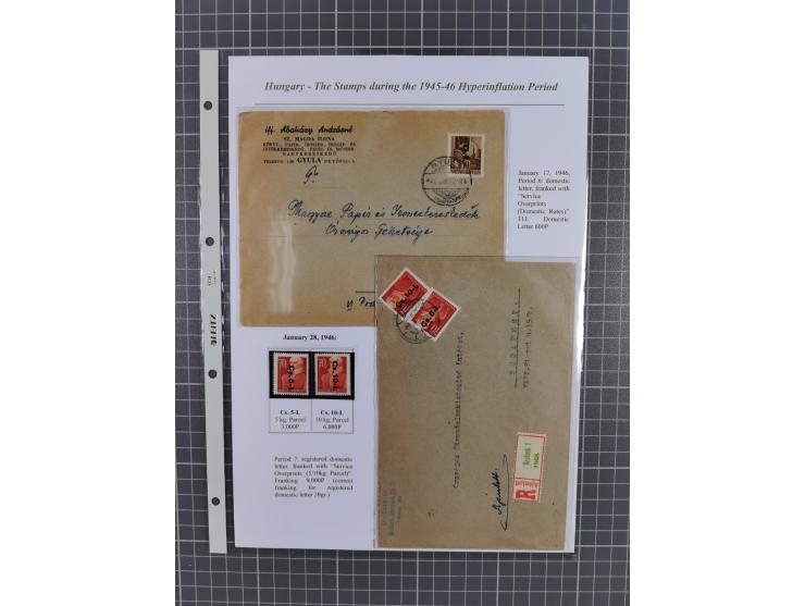 1945/46, exhibition collection “The stamps during the 1945-46 Hyperinflation Period” with stamps and around 210 covers, cards