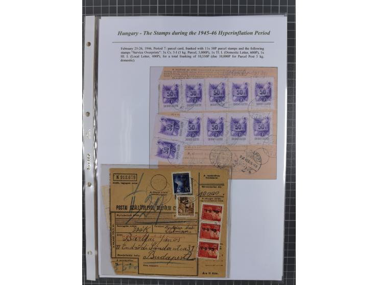 1945/46, exhibition collection “The stamps during the 1945-46 Hyperinflation Period” with stamps and around 210 covers, cards