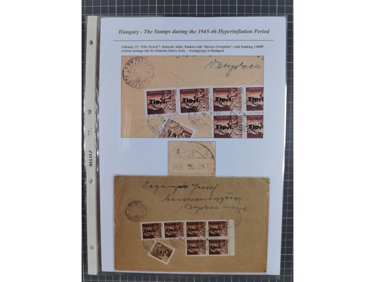 1945/46, exhibition collection “The stamps during the 1945-46 Hyperinflation Period” with stamps and around 210 covers, cards