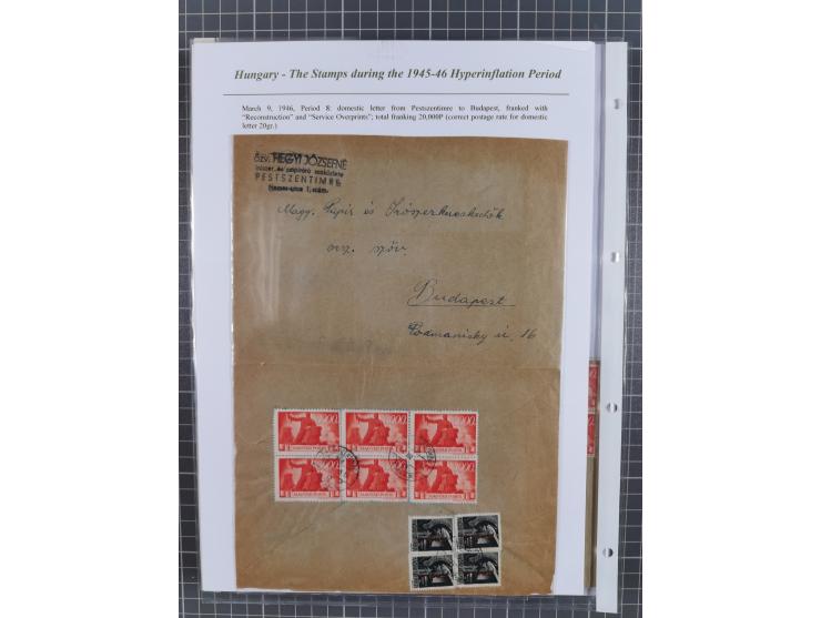 1945/46, exhibition collection “The stamps during the 1945-46 Hyperinflation Period” with stamps and around 210 covers, cards