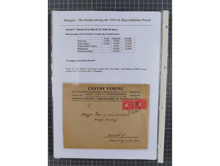 1945/46, exhibition collection “The stamps during the 1945-46 Hyperinflation Period” with stamps and around 210 covers, cards