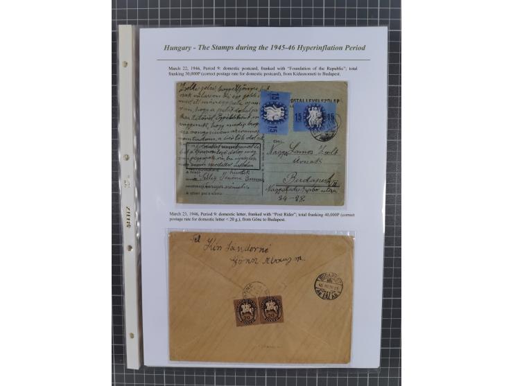 1945/46, exhibition collection “The stamps during the 1945-46 Hyperinflation Period” with stamps and around 210 covers, cards