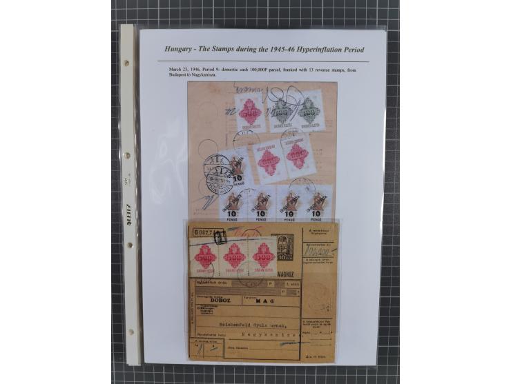 1945/46, exhibition collection “The stamps during the 1945-46 Hyperinflation Period” with stamps and around 210 covers, cards