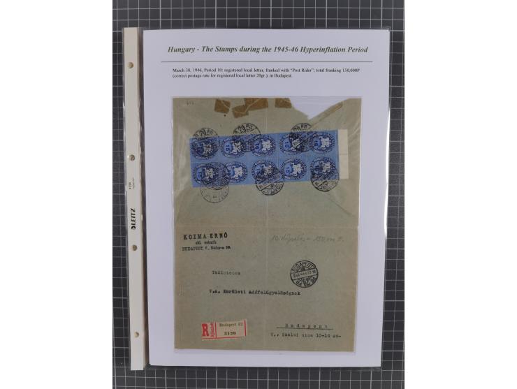 1945/46, exhibition collection “The stamps during the 1945-46 Hyperinflation Period” with stamps and around 210 covers, cards