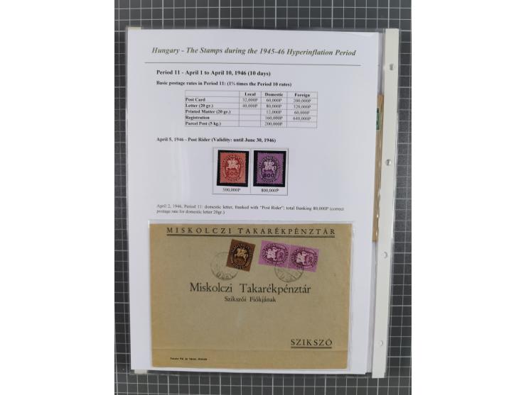 1945/46, exhibition collection “The stamps during the 1945-46 Hyperinflation Period” with stamps and around 210 covers, cards