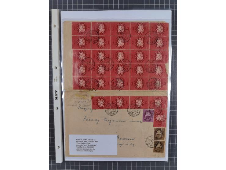 1945/46, exhibition collection “The stamps during the 1945-46 Hyperinflation Period” with stamps and around 210 covers, cards