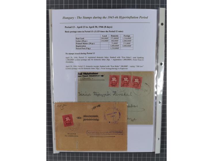 1945/46, exhibition collection “The stamps during the 1945-46 Hyperinflation Period” with stamps and around 210 covers, cards