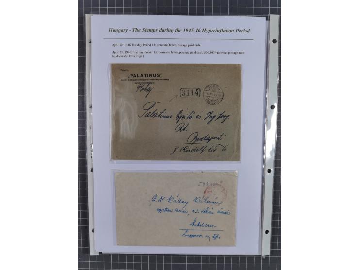1945/46, exhibition collection “The stamps during the 1945-46 Hyperinflation Period” with stamps and around 210 covers, cards