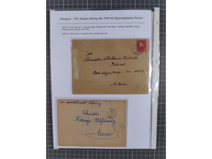 1945/46, exhibition collection “The stamps during the 1945-46 Hyperinflation Period” with stamps and around 210 covers, cards