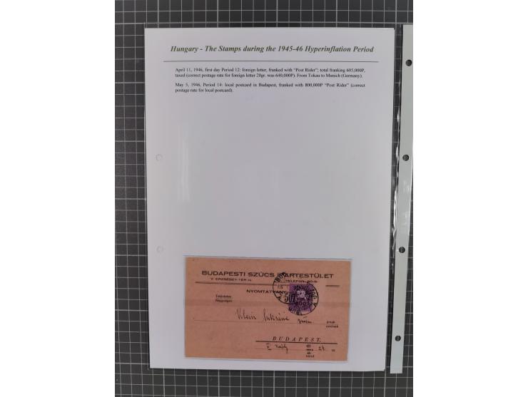 1945/46, exhibition collection “The stamps during the 1945-46 Hyperinflation Period” with stamps and around 210 covers, cards