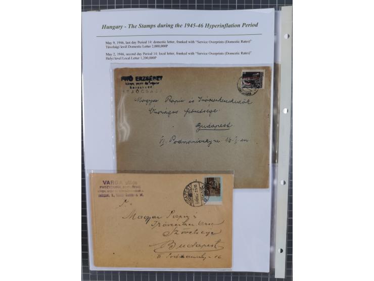 1945/46, exhibition collection “The stamps during the 1945-46 Hyperinflation Period” with stamps and around 210 covers, cards