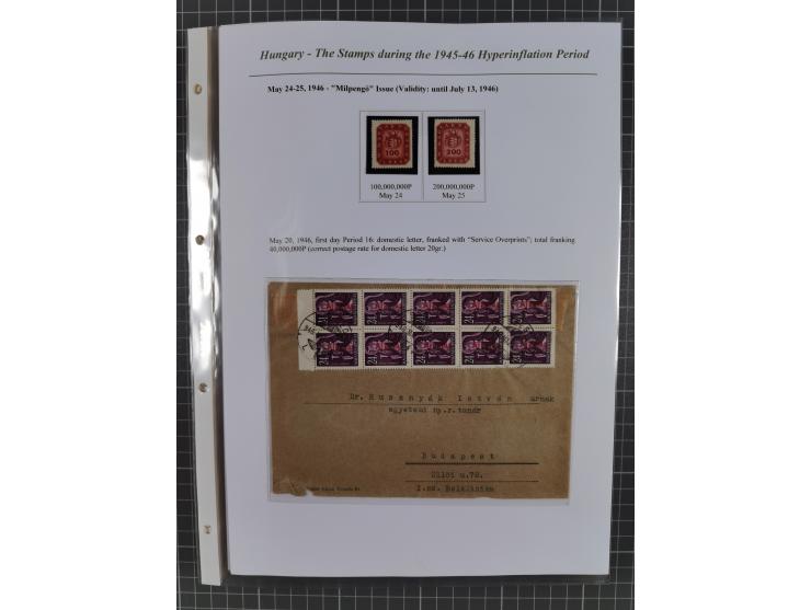 1945/46, exhibition collection “The stamps during the 1945-46 Hyperinflation Period” with stamps and around 210 covers, cards