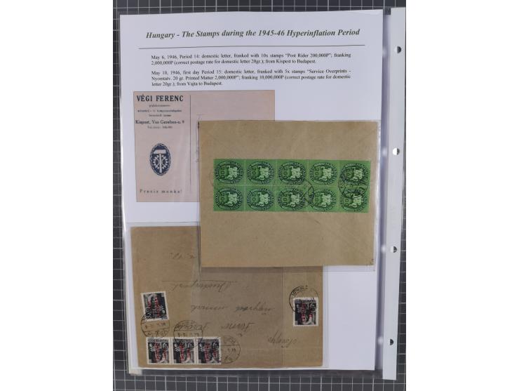 1945/46, exhibition collection “The stamps during the 1945-46 Hyperinflation Period” with stamps and around 210 covers, cards