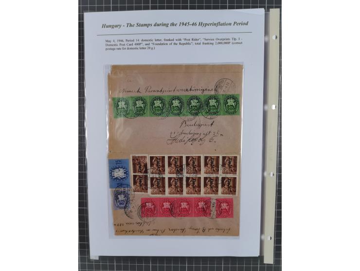 1945/46, exhibition collection “The stamps during the 1945-46 Hyperinflation Period” with stamps and around 210 covers, cards