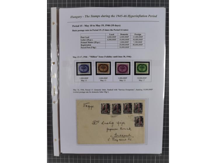 1945/46, exhibition collection “The stamps during the 1945-46 Hyperinflation Period” with stamps and around 210 covers, cards