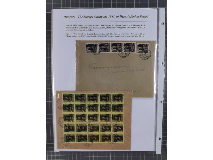 1945/46, exhibition collection “The stamps during the 1945-46 Hyperinflation Period” with stamps and around 210 covers, cards
