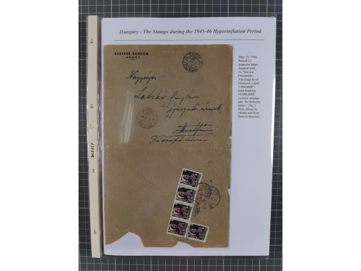 1945/46, exhibition collection “The stamps during the 1945-46 Hyperinflation Period” with stamps and around 210 covers, cards
