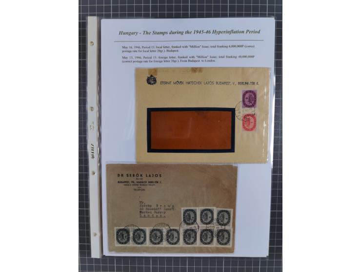 1945/46, exhibition collection “The stamps during the 1945-46 Hyperinflation Period” with stamps and around 210 covers, cards