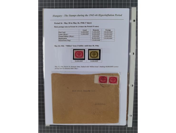 1945/46, exhibition collection “The stamps during the 1945-46 Hyperinflation Period” with stamps and around 210 covers, cards