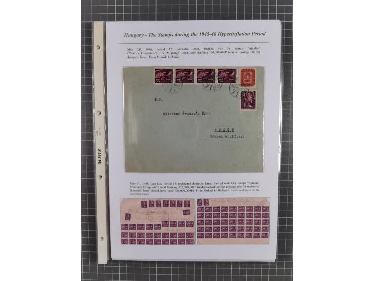 1945/46, exhibition collection “The stamps during the 1945-46 Hyperinflation Period” with stamps and around 210 covers, cards