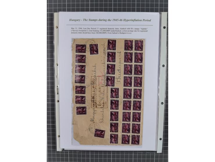 1945/46, exhibition collection “The stamps during the 1945-46 Hyperinflation Period” with stamps and around 210 covers, cards
