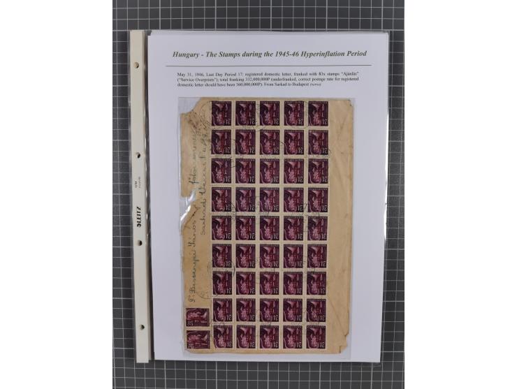 1945/46, exhibition collection “The stamps during the 1945-46 Hyperinflation Period” with stamps and around 210 covers, cards