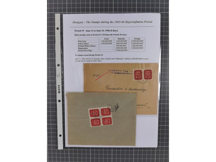 1945/46, exhibition collection “The stamps during the 1945-46 Hyperinflation Period” with stamps and around 210 covers, cards