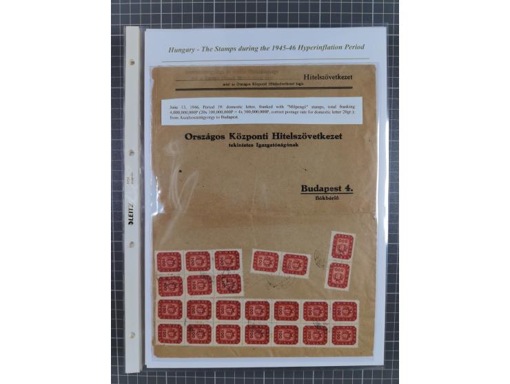 1945/46, exhibition collection “The stamps during the 1945-46 Hyperinflation Period” with stamps and around 210 covers, cards