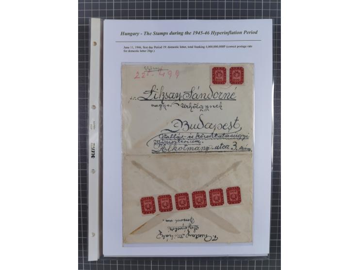 1945/46, exhibition collection “The stamps during the 1945-46 Hyperinflation Period” with stamps and around 210 covers, cards