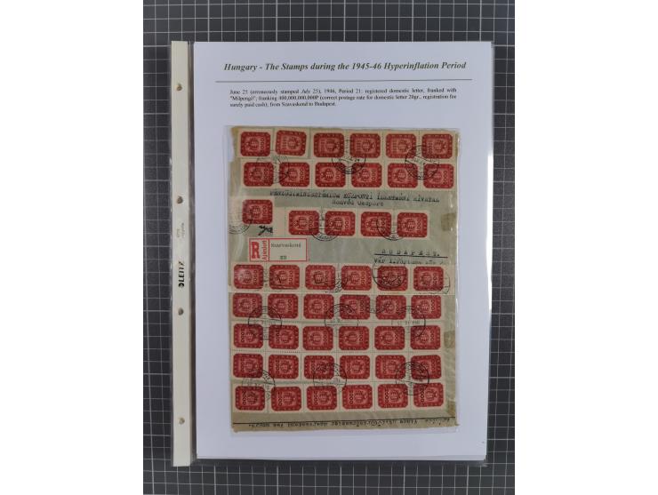 1945/46, exhibition collection “The stamps during the 1945-46 Hyperinflation Period” with stamps and around 210 covers, cards