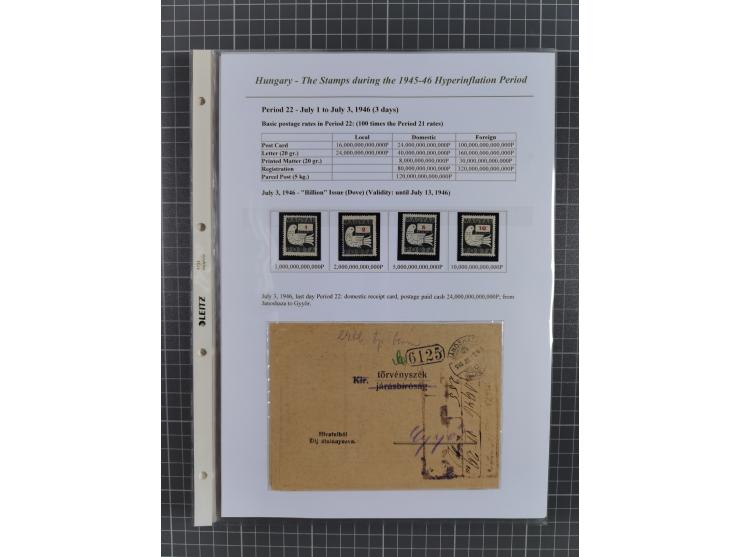 1945/46, exhibition collection “The stamps during the 1945-46 Hyperinflation Period” with stamps and around 210 covers, cards