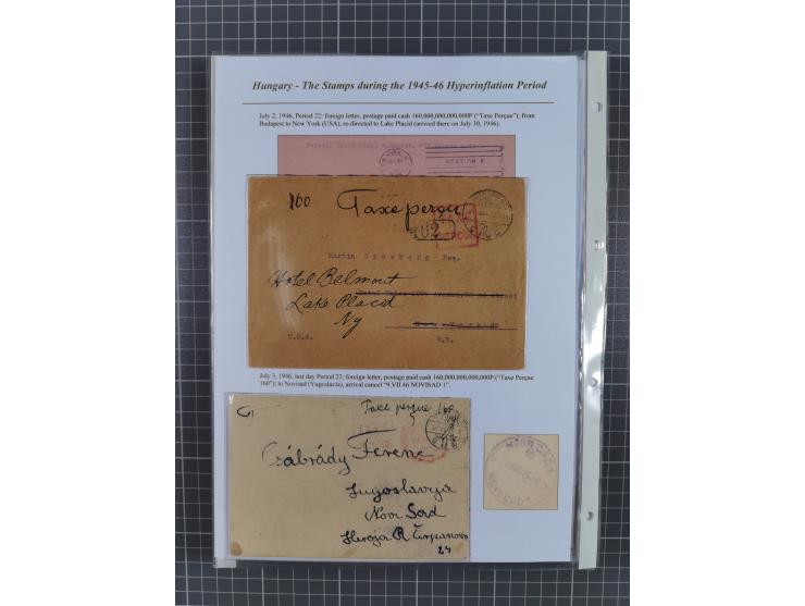 1945/46, exhibition collection “The stamps during the 1945-46 Hyperinflation Period” with stamps and around 210 covers, cards