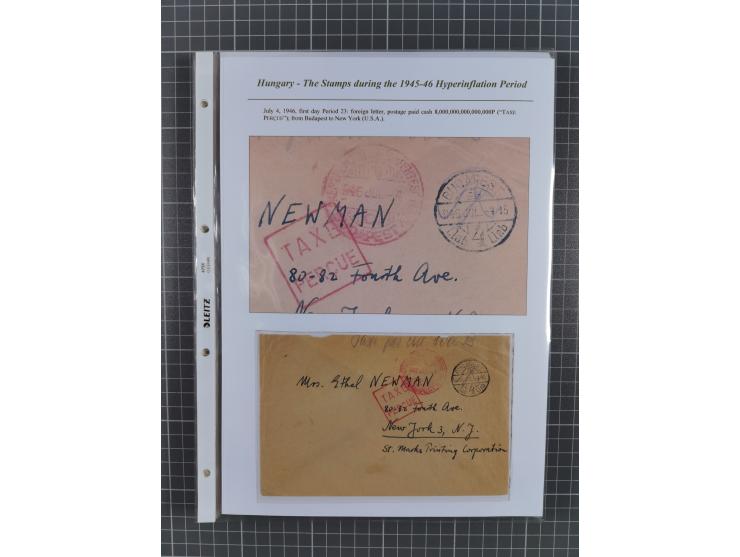 1945/46, exhibition collection “The stamps during the 1945-46 Hyperinflation Period” with stamps and around 210 covers, cards