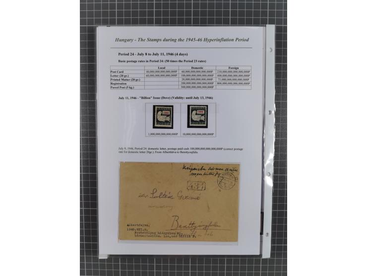 1945/46, exhibition collection “The stamps during the 1945-46 Hyperinflation Period” with stamps and around 210 covers, cards