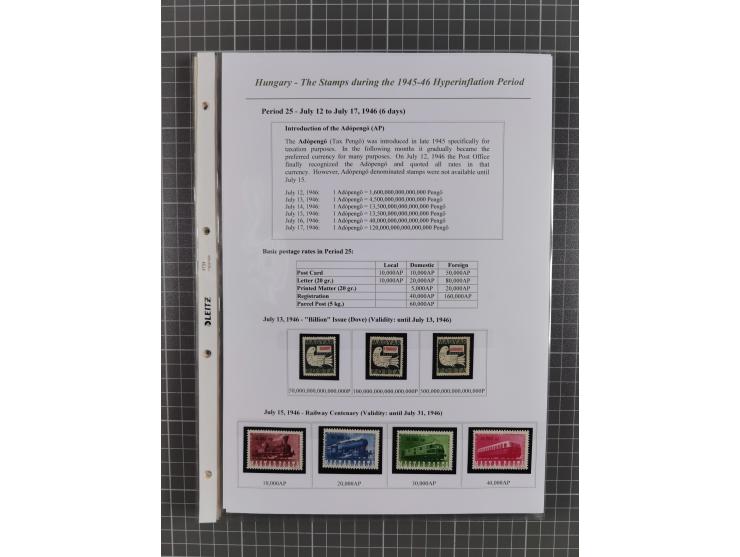 1945/46, exhibition collection “The stamps during the 1945-46 Hyperinflation Period” with stamps and around 210 covers, cards