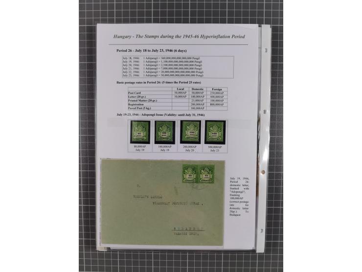 1945/46, exhibition collection “The stamps during the 1945-46 Hyperinflation Period” with stamps and around 210 covers, cards