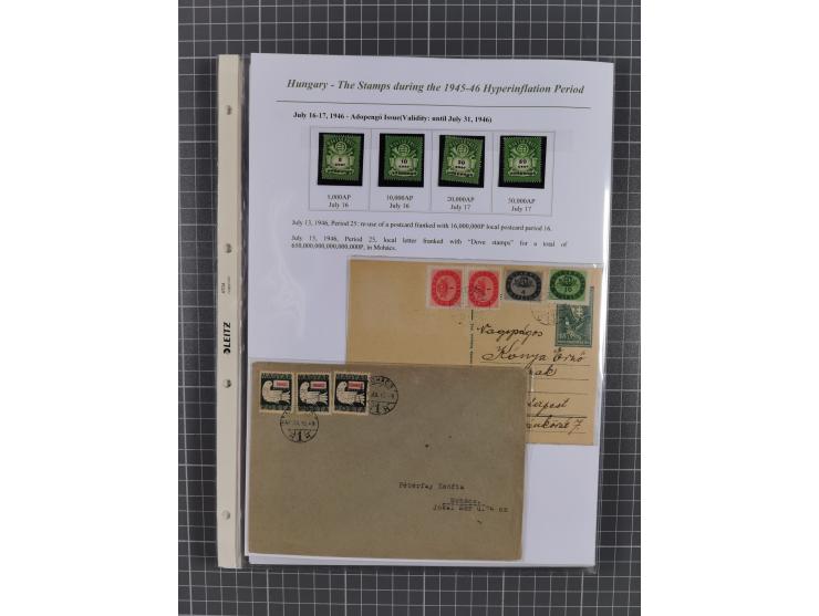 1945/46, exhibition collection “The stamps during the 1945-46 Hyperinflation Period” with stamps and around 210 covers, cards