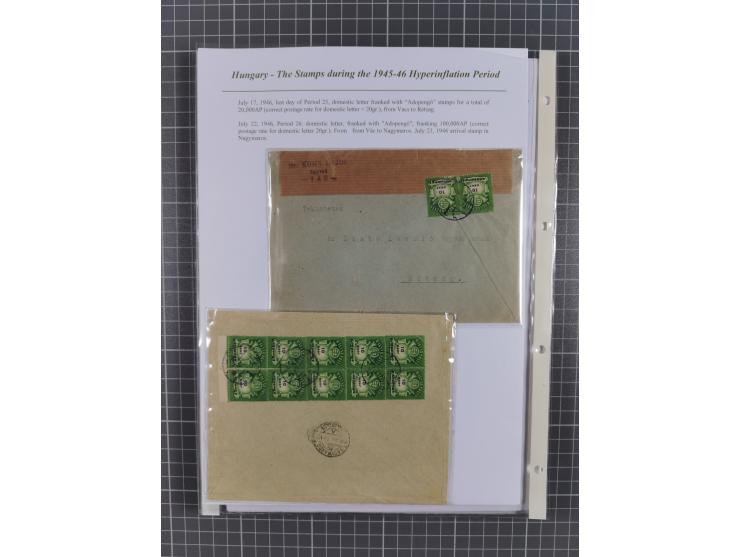 1945/46, exhibition collection “The stamps during the 1945-46 Hyperinflation Period” with stamps and around 210 covers, cards