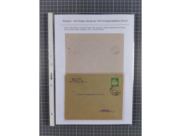 1945/46, exhibition collection “The stamps during the 1945-46 Hyperinflation Period” with stamps and around 210 covers, cards