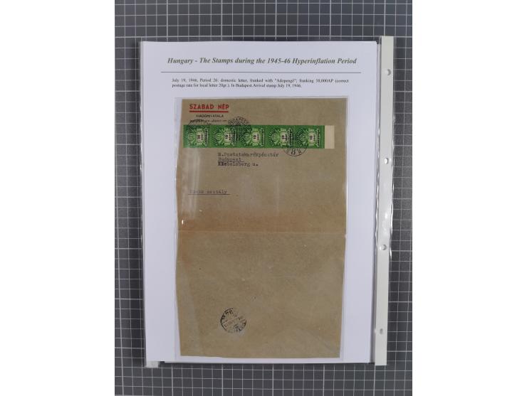 1945/46, exhibition collection “The stamps during the 1945-46 Hyperinflation Period” with stamps and around 210 covers, cards